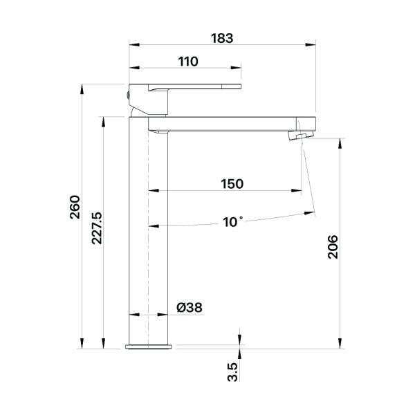 Saffron Tower Vessel Mixer Lead Free