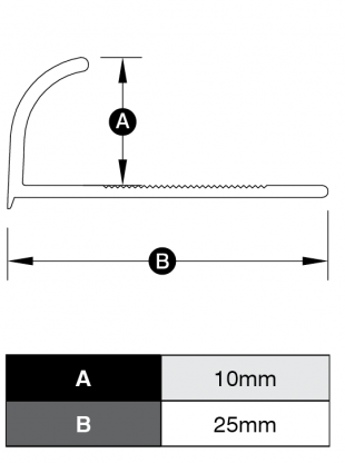 Half Round Trim - Aluminum 3m