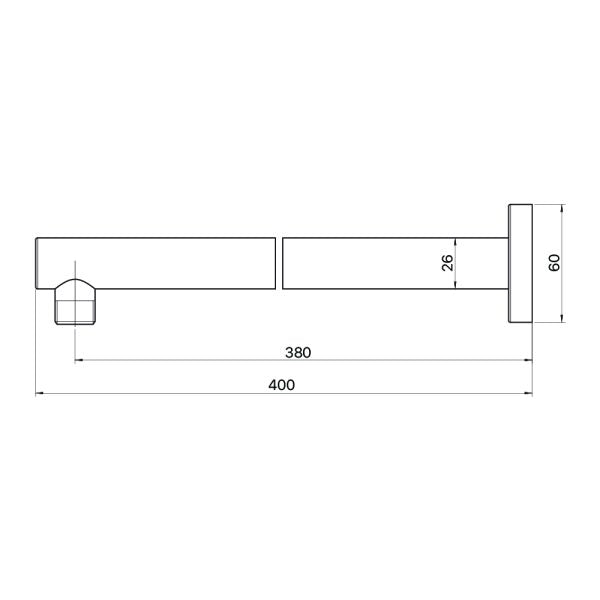 Matcha Straight Shower Arm 380mm