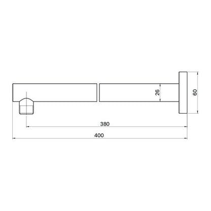 Matcha Straight Shower Arm 380mm
