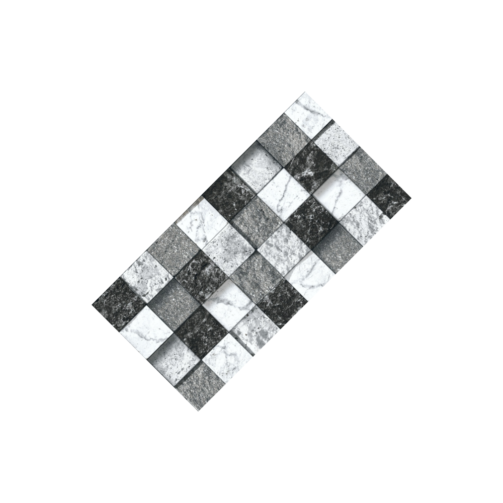 Square Black and White Marble Look Elevation Tile (1744) 3D Matt