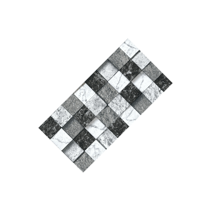 Square Black and White Marble Look Elevation Tile (1744) 3D Matt