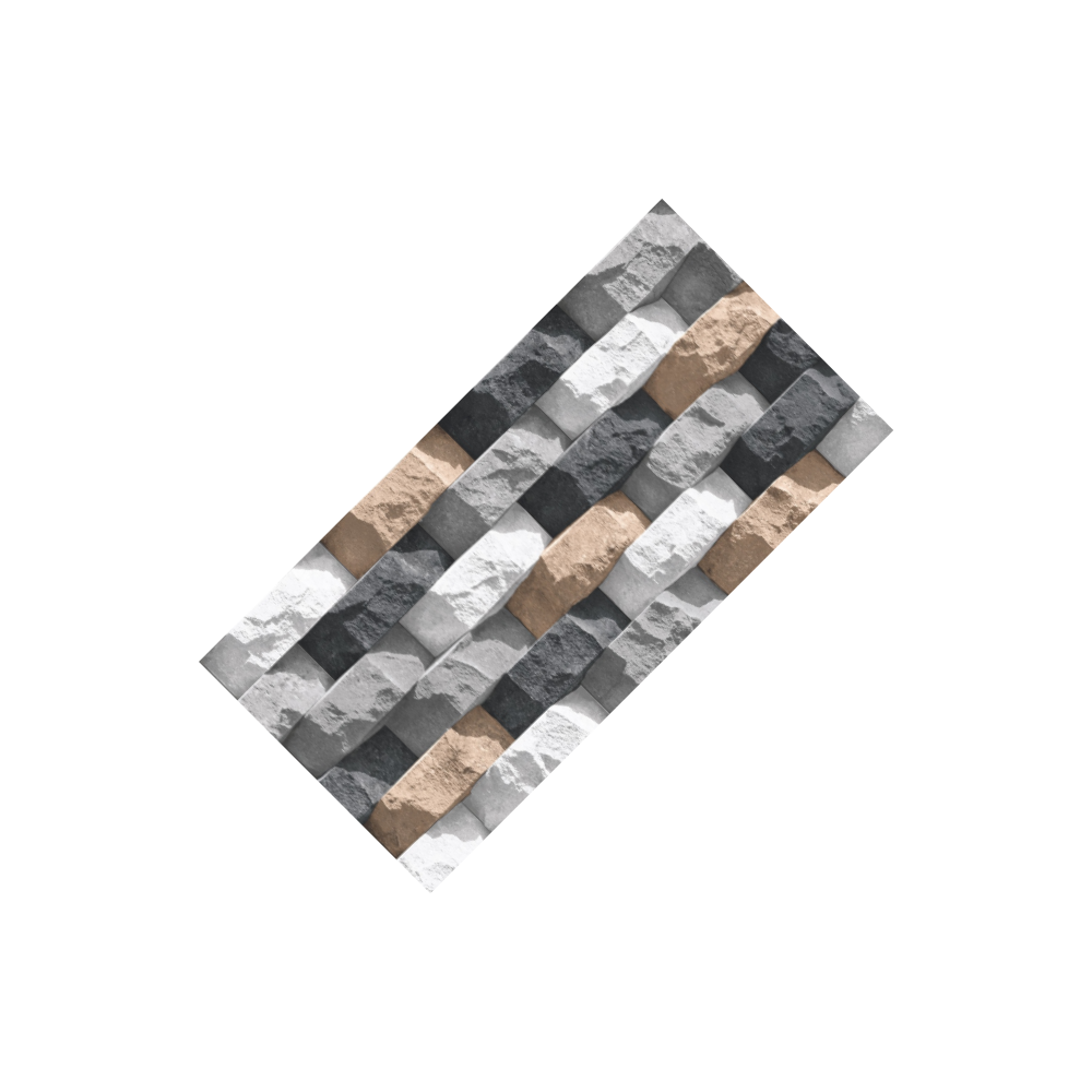 Mix Color Stone Brick Bond Elevation Tile (1627) 3D Matt