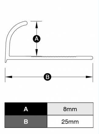 Half Round Trim - Aluminum 3m