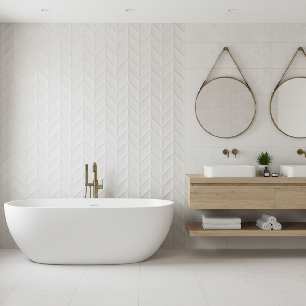 Arcadia Bianco Chevron Matt